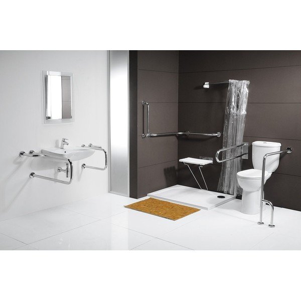Стенен парапет за баня от неръждаема стомана 52 cm Handicap Left – Sapho-image-1