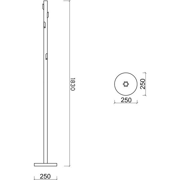 Бежова метална стойка за връхни дрехи ø 25x183 cm Yuko – noo.ma-image-3