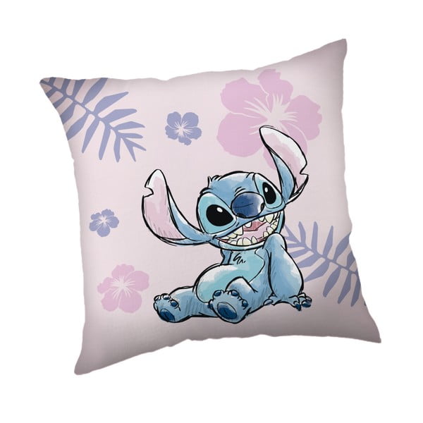 Детска възглавница от флийс 40x40 cm Lilo a Stitch "Pink" – Jerry Fabrics