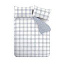 Бяло-синьо  двойно  памучно спално бельо 200x200 cm Marlow Check – Bianca