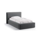 Сиво единично легло 90x200 cm тапицирано с място за съхранение с включена подматрачна рамка Jodie – Micadoni 