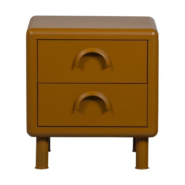 Метално нощно шкафче в цвят жълта охра Rune – WOOOD