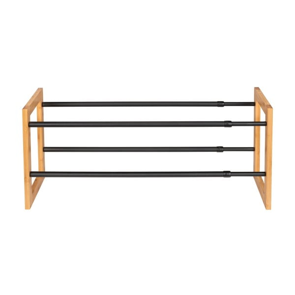 Метален телескопичен шкаф за обувки в черен и естествен цвят Ecori - Wenko-image-3