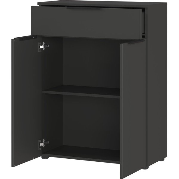 Висок висящ шкаф за баня в антрацитен цвят 71x95 cm Crandon - Germania-image-3