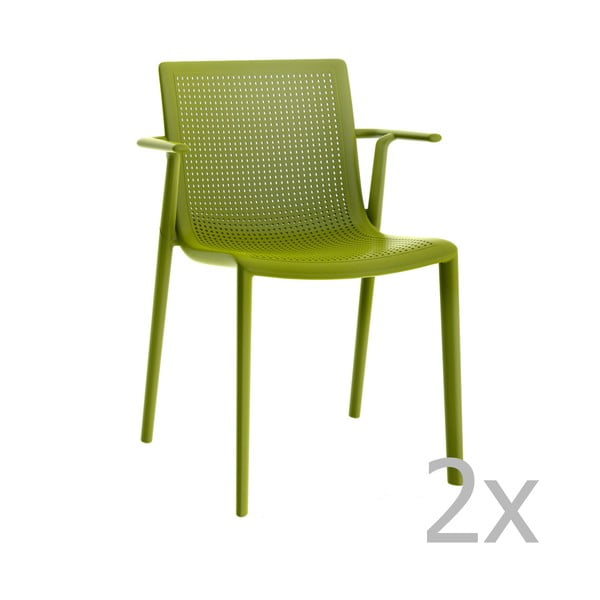 Комплект от 2 зелени градински стола Beekat - Resol