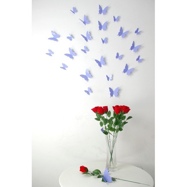 Sada 12 fialových 3D samolepek Ambiance Butterflies-image-4