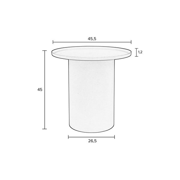 Метална кръгла странична масичка ø 45,5 cm Sverre – White Label-image-2