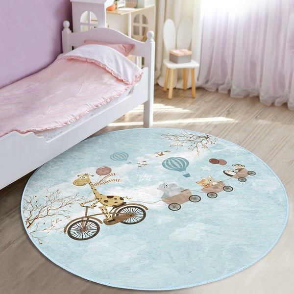 Светлосин детски килим ø 80 cm Comfort - Mila Home-image-4