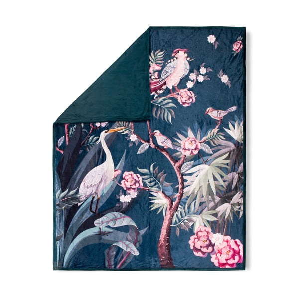 Тъмносиньо двустранно одеяло , 130 x 160 cm Sarenza - Descanso