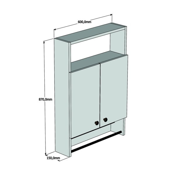 Бели шкафове за баня със закачалка за кърпи, шкаф за баня - Puqa Design-image-3