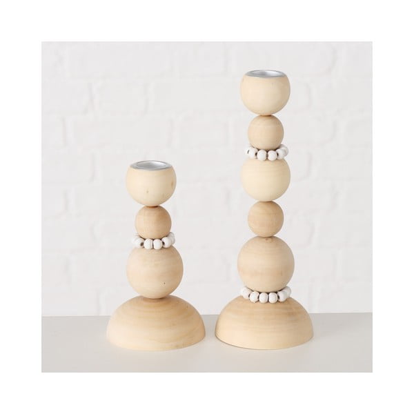 Комплект от 2 дървени свещника Beads - Boltze