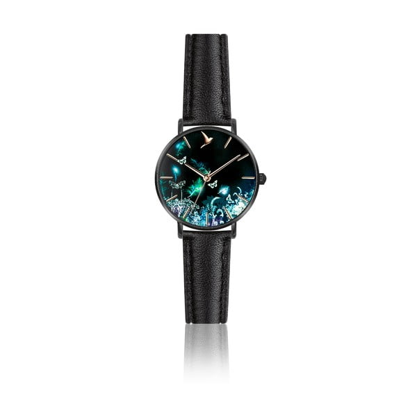 Дамски часовник с черна каишка от естествена кожа Dream - Emily Westwood