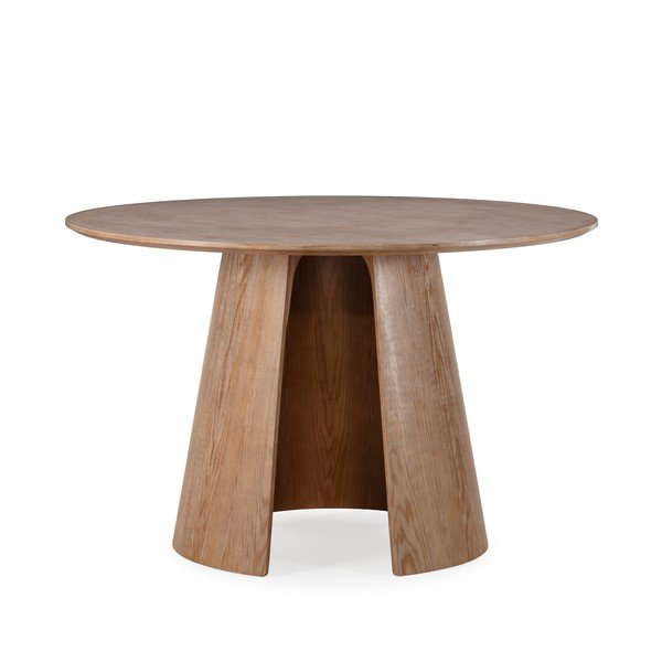 Кръгла трапезна маса от декор от дъб  ø 120 cm Zuri – MOME-image-4