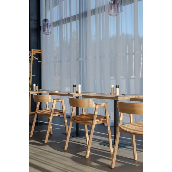 Трапезен стол с подлакътници от масивен дъб в естествен цвят Flip – Gazzda-image-3