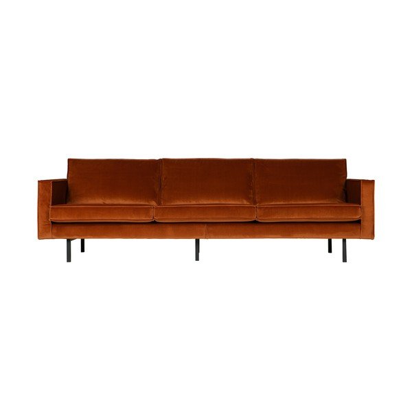 Оранжев кадифен диван 277 cm Rodeo – WOOOD