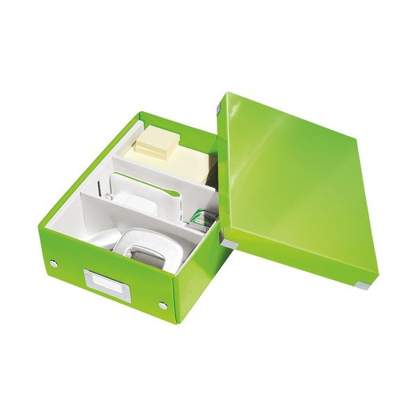 Зелена картонена кутия за съхранение с капак Click&Store - Leitz-image-4