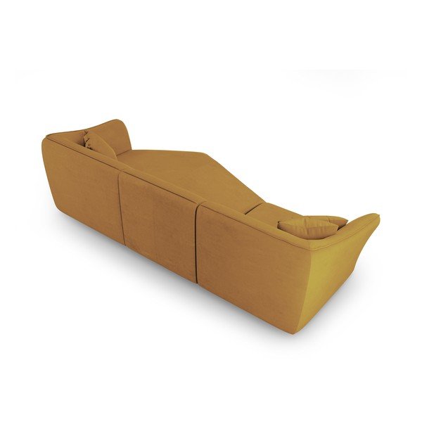 Ъглов диван от букле  в цвят горчица Tokyo – Cosmopolitan Design-image-3