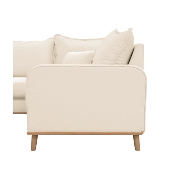 Кремав ъглов диван (ляв ъгъл) Beata - Ropez-image-4