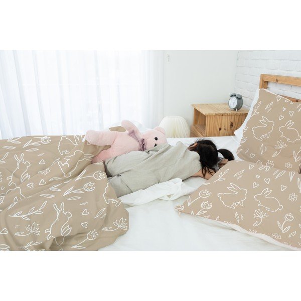 Единично  детско спално бельо от памучен сатен 135x200 cm Sweet Bunnies – Butter Kings-image-1