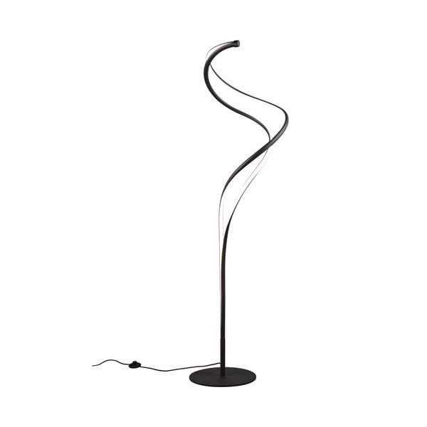 Черна LED подова лампа с метален абажур (височина 160 cm) Nala - Trio Select