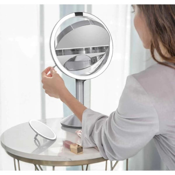Козметично огледало със светлина/увеличително (5x) ø 20 cm Sensor Trio – simplehuman-image-1