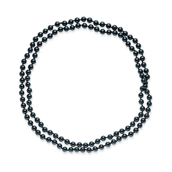 Modrý perlový náhrdelník Pearls Of London, 120 cm