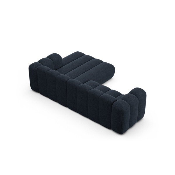 Тъмносин шенилов ъглов диван (десен ъгъл) Lupine – Micadoni -image-3