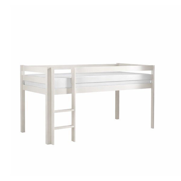 Бяло двуетажно легло от борова дървесина 90x200 cm PINO - Vipack