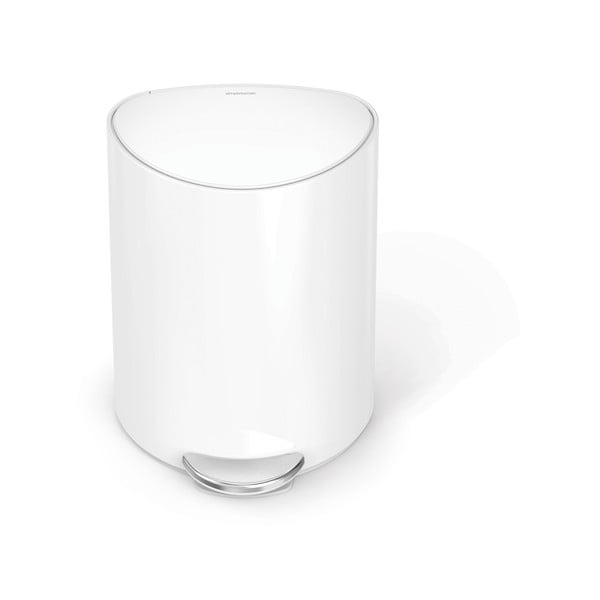 Бяло метално кошче за боклук с педал 6 l – simplehuman-image-2