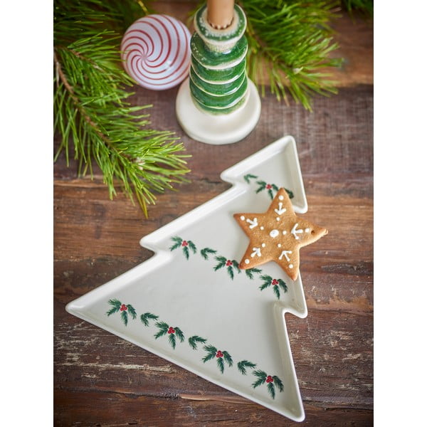 Кремава глинена чиния с коледен мотив за сервиране Berry – Bloomingville-image-1