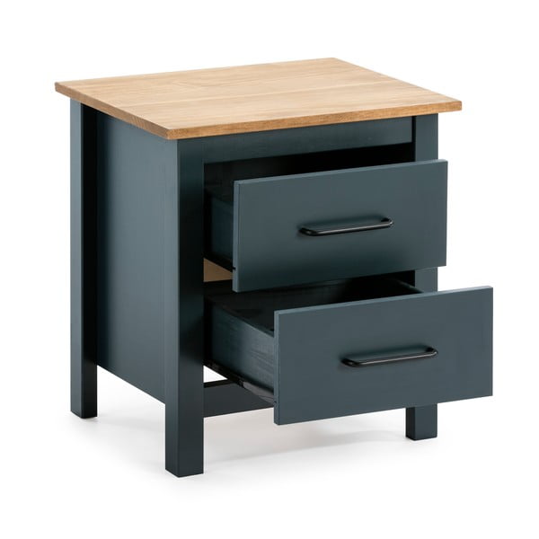 Тъмносиньо нощно шкафче от борова дървесина Miranda - Marckeric-image-3