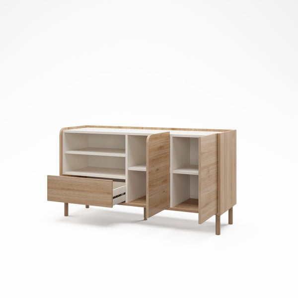 Скрин от дъбов декор  в естествен цвят 141x75,5x44 cm Monza – Marckeric-image-2