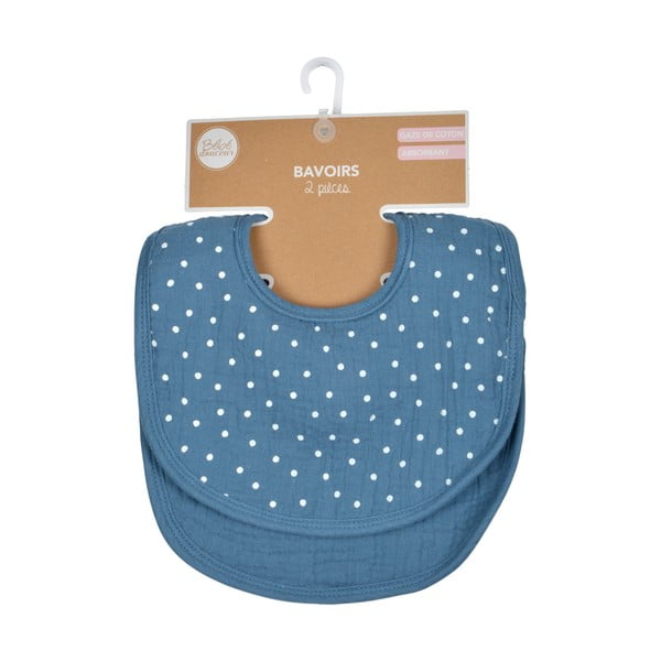 Сини муселинови детски лигавници 2 броя – Bébé Douceur-image-3