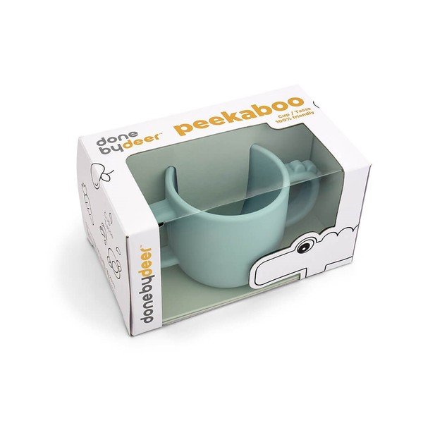 Синя силиконова бебешка чаша 0,17 л Croco - Done by Deer-image-2