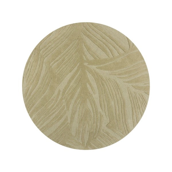 Зелен вълнен кръгъл килим ø 160 cm Lino Leaf - Flair Rugs