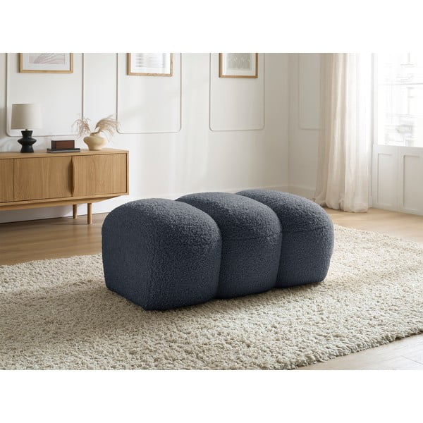 Тъмносива табуретка  от прежда с примки от букле Hippolyte – Bobochic Paris-image-1