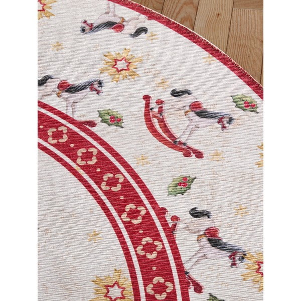 Червен  кръгъл килим с коледен мотив ø 160 cm Toy's Delight Rocking Horse – Villeroy&Boch-image-3