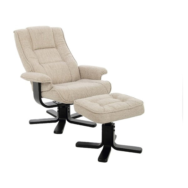Кремаво кресло с облегалка за крака Limbo - Actona
