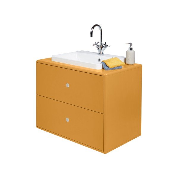 Жълт шкаф с умивалник без смесител 80x62 cm Color Bath - Tom Tailor-image-4