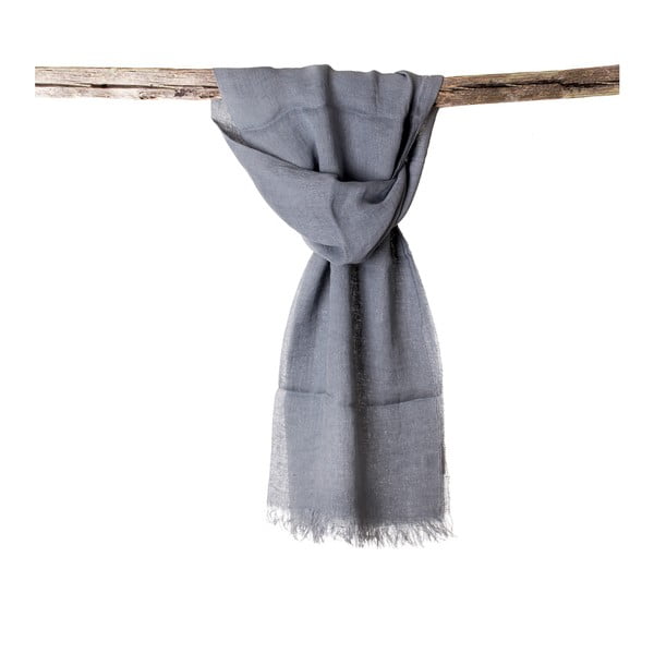 Lněný šátek Luxor 65x200 cm, šedý