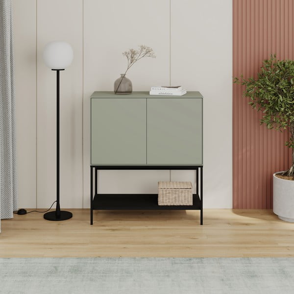 Зелено-черно шкафче 80x90x40 cm Amira – Marckeric-image-1