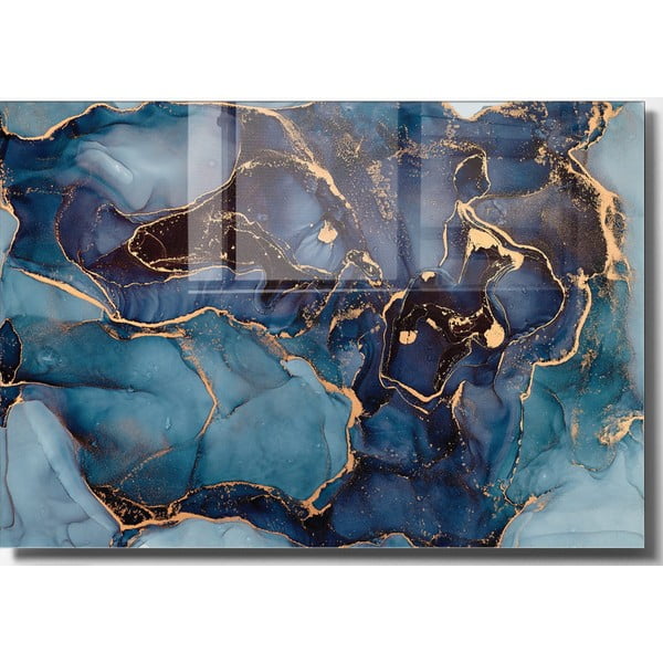 Картина върху стъкло 70x50 cm Dark Marble - Wallity