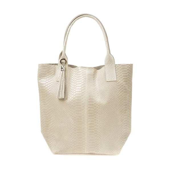 Бежова кожена чанта за пазаруване Lola - Renata Corsi