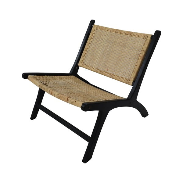 Черно кресло от тиково дърво с тъкан - HSM collection