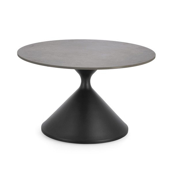 Черна кръгла масичка за кафе с плот от имитация на мрамор ø 70 cm Joona – Bizzotto