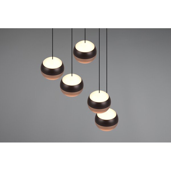 LED висящо осветително тяло с метален абажур ø 30 cm в черно-меден цвят Orbit - Trio Select-image-2