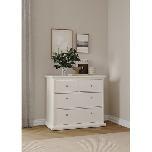 Бял нисък скрин 96x87 cm Paris – Tvilum-image-1