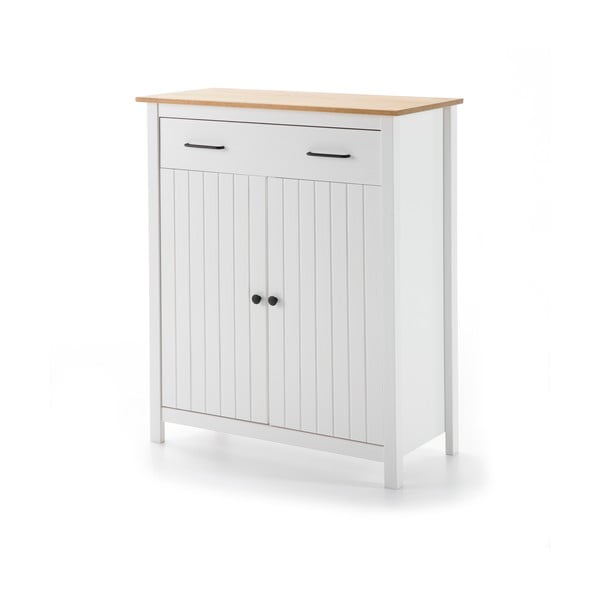 Бял висок скрин от масивен бор 90x110 cm Miranda – Marckeric-image-2