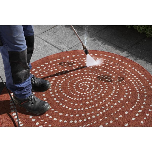 Червен килим за открито, ⌀ 140 cm Bali - NORTHRUGS-image-1