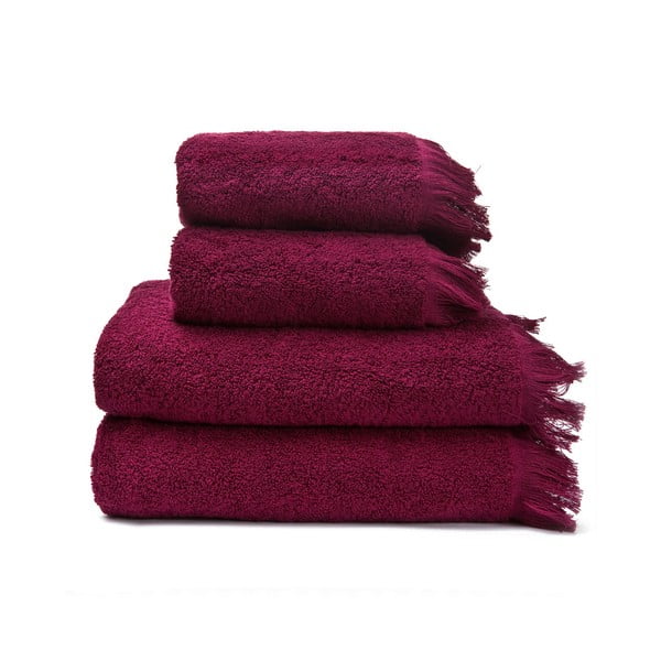 Комплект от 2 червени кърпи и 2 кърпи за баня от 100% памук , 50 x 90 + 70 x 140 cm - Bonami Selection